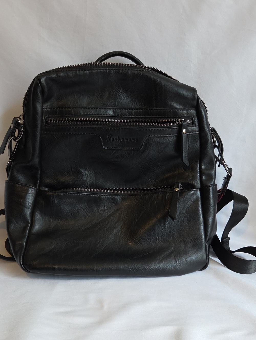 Luniyamama Black Leather-Style Convertible Backpack Purse